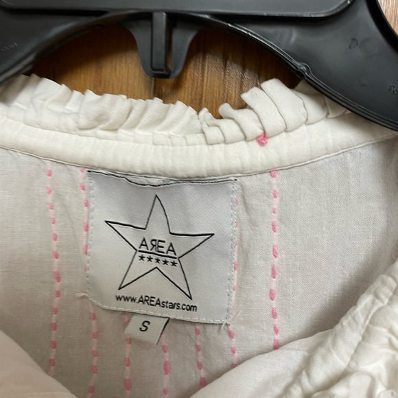 AREA White and Pink EmbroideredSleeveless Dress Size S - Picture 9 of 16